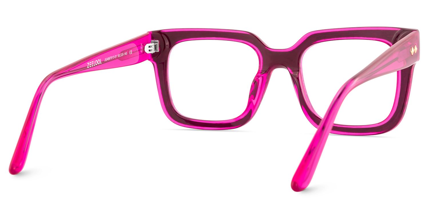 Square Rose Red Acetate Spectacle Frames5
