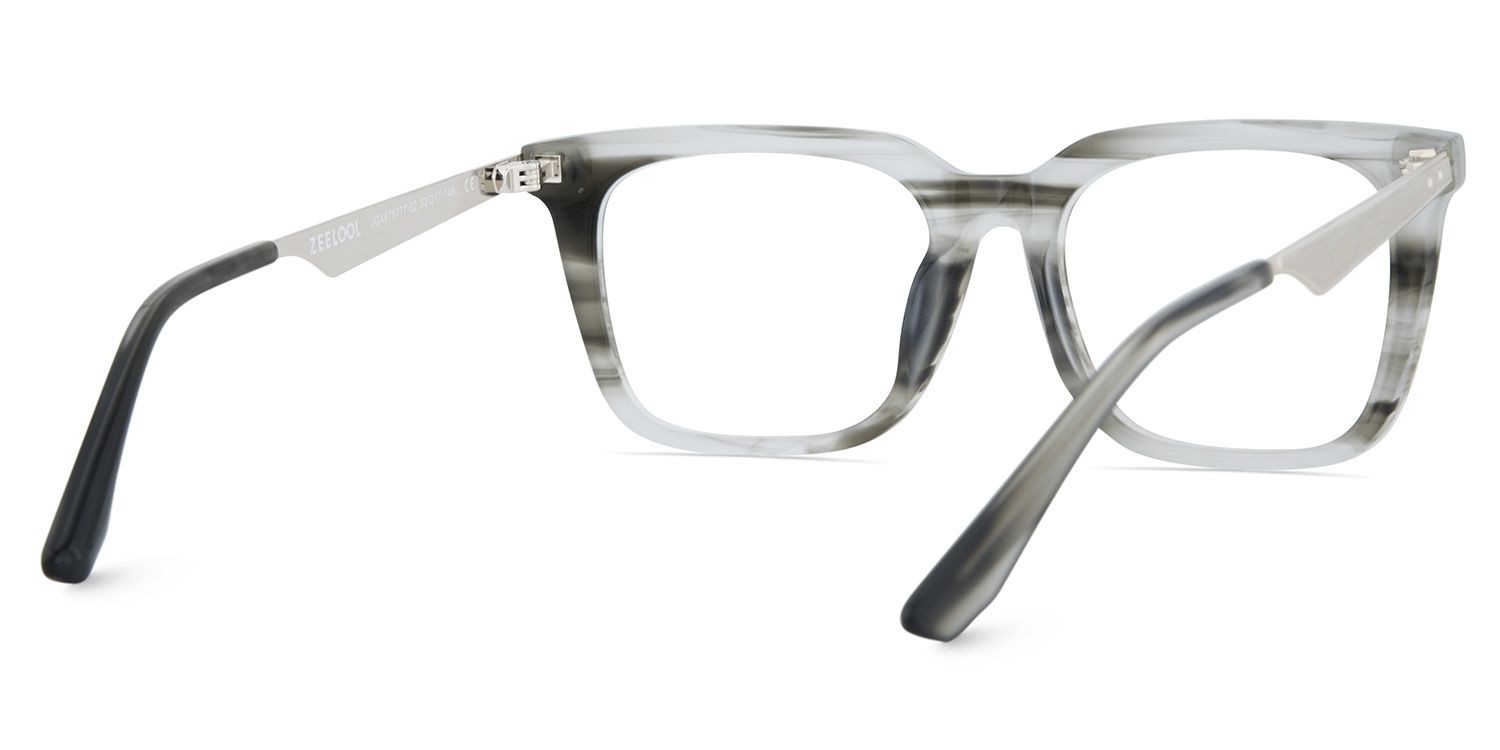 Brook Gray Rectangle Prescription Glasses | ZEELOOL Canada5