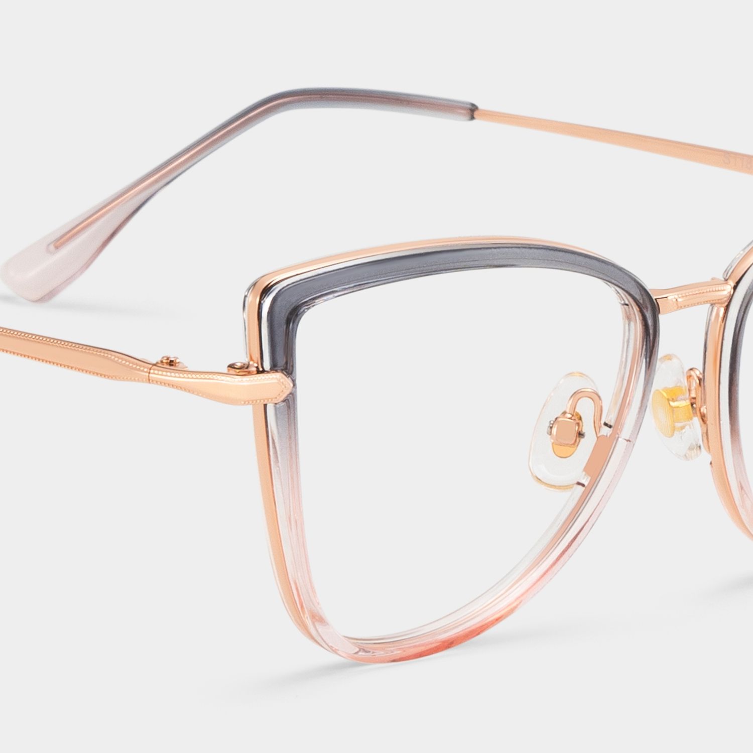 Cat eye Two-tone Eyeglasses- Sloane Mixed Frame Glasses4