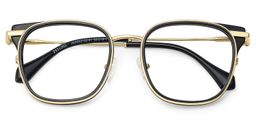 Cameron Square Black Gold Glasses2