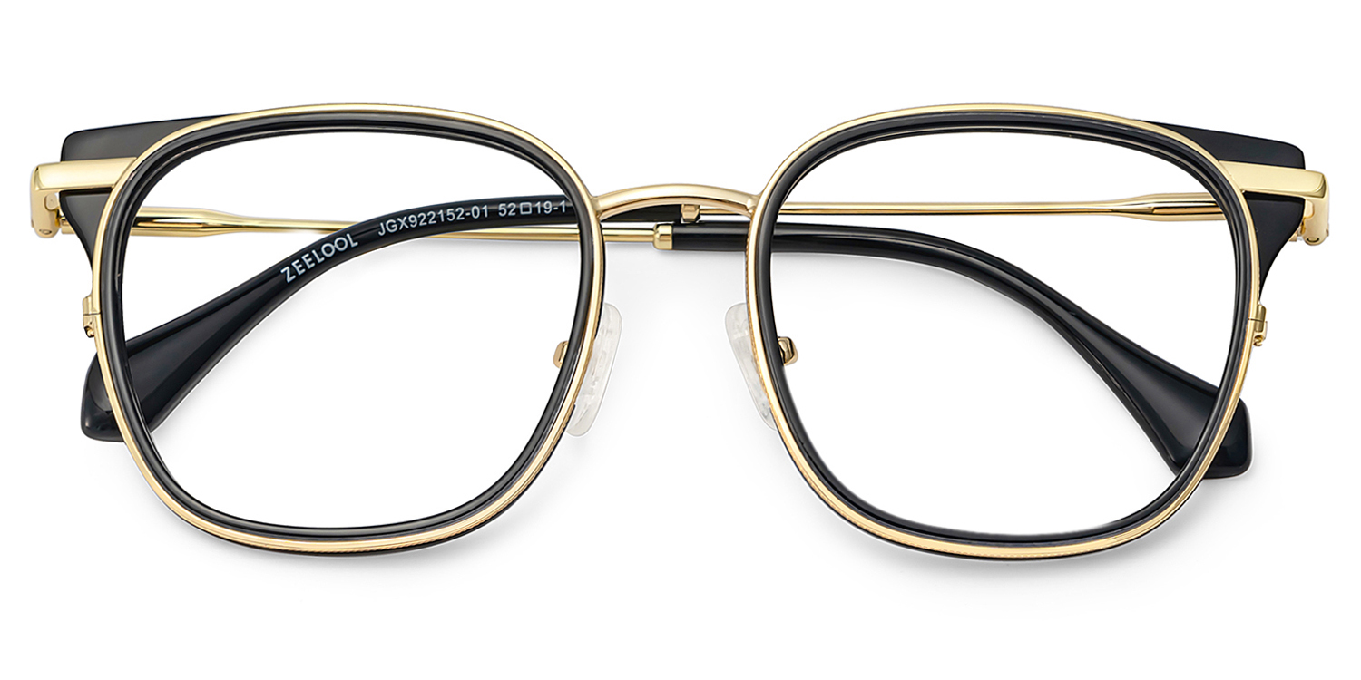 Cameron Eyeglasses in Square Black-gold Frame | ZEELOOL Canada2