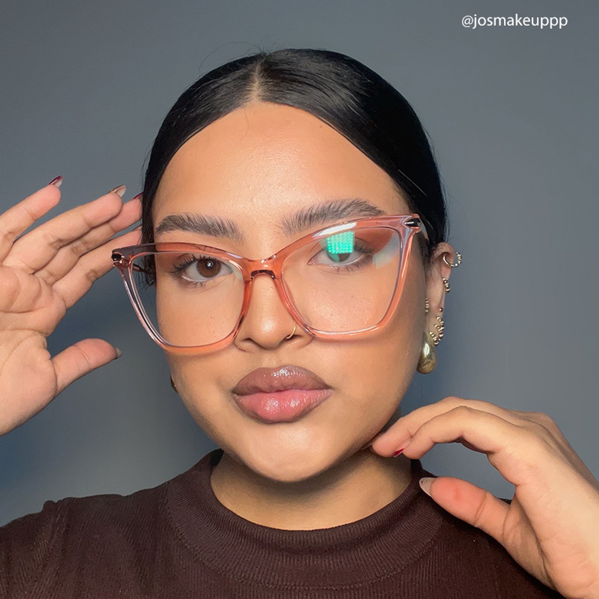 Hilary Butterfly Light Pink Transparent Eyeglasses7