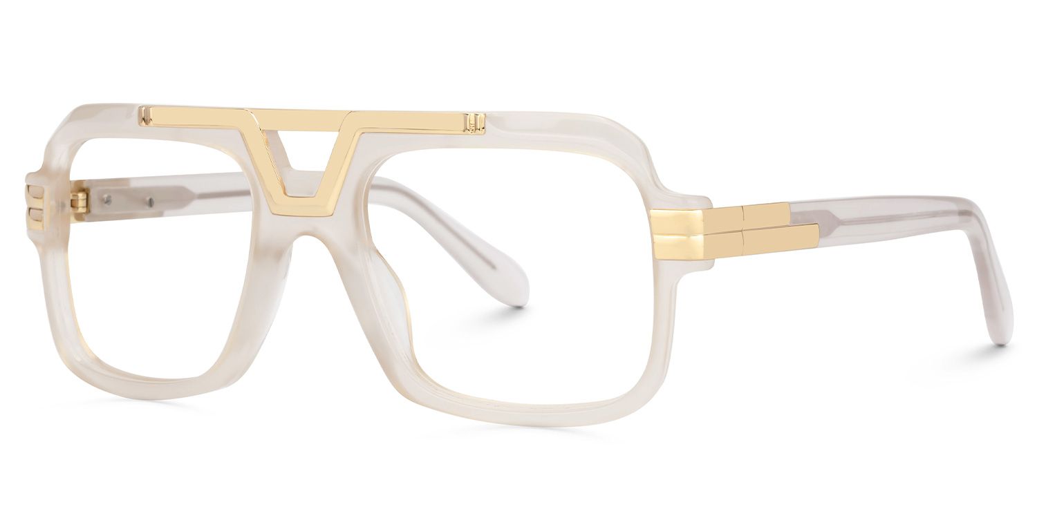 Croswell Acetate Aviator White Frame Glasses | ZEELOOL Canada1