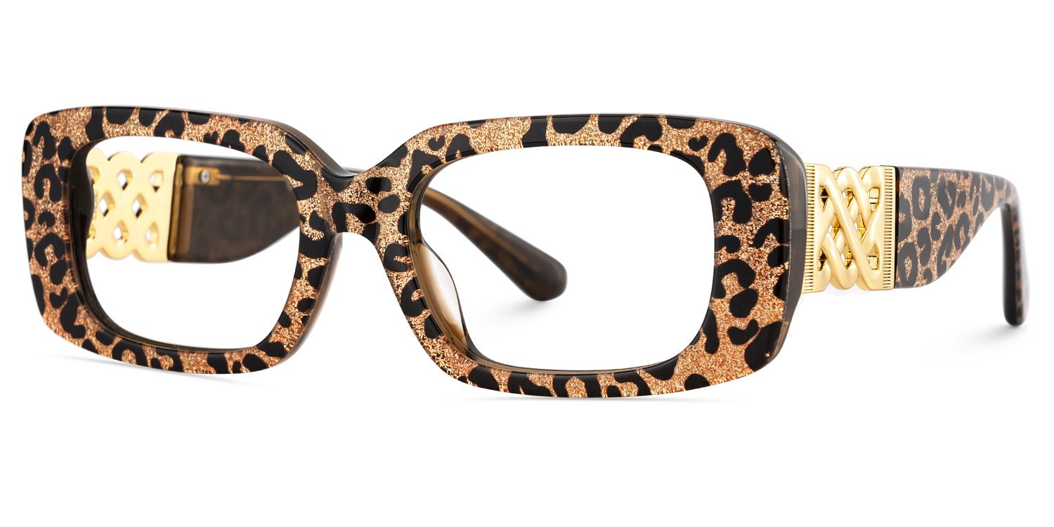 Jonas Rectangle Leopard Color Frame Glasses for Women | ZEELOOL Canada3