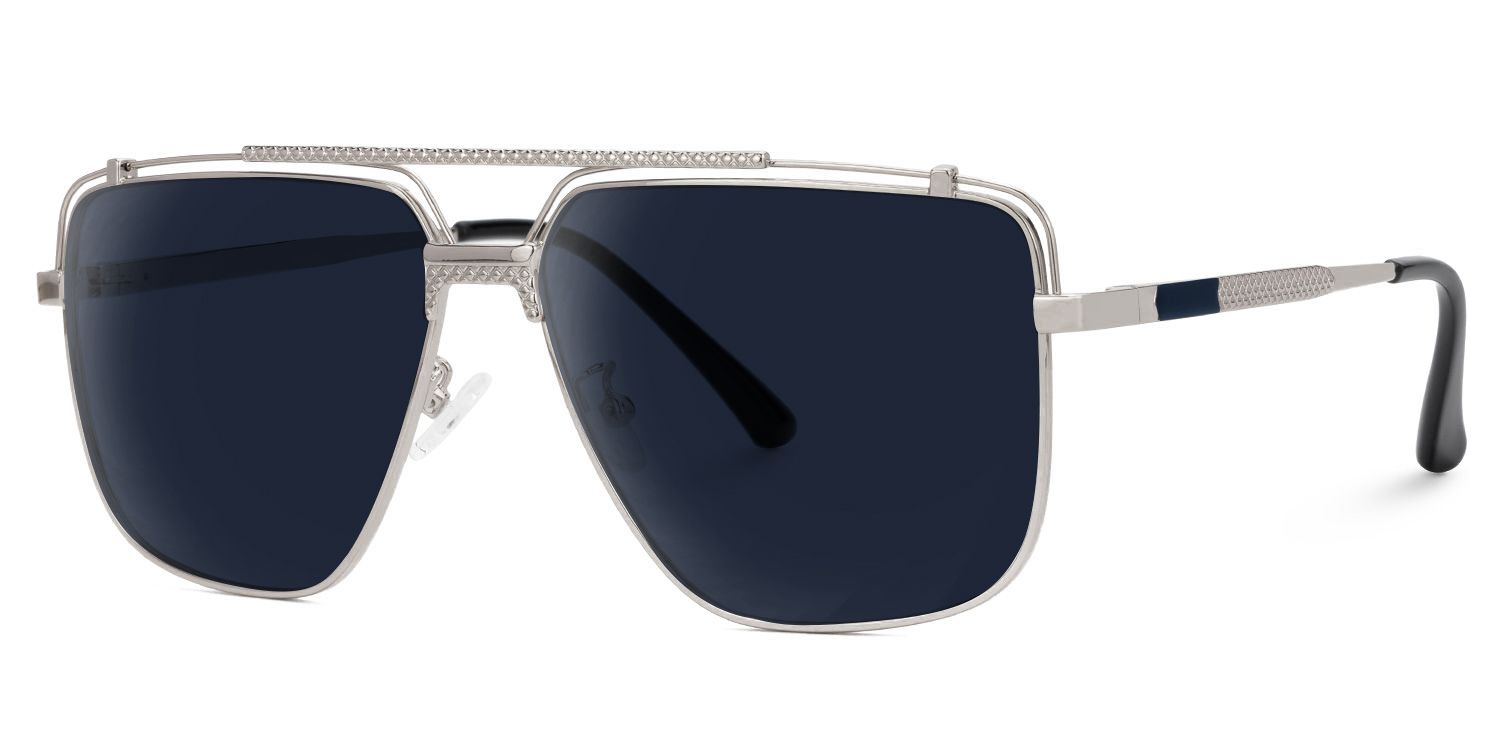 Arellano Metal Matte Silver Frame Sunglasses with Aviator Shape | ZEELOOL Canada1