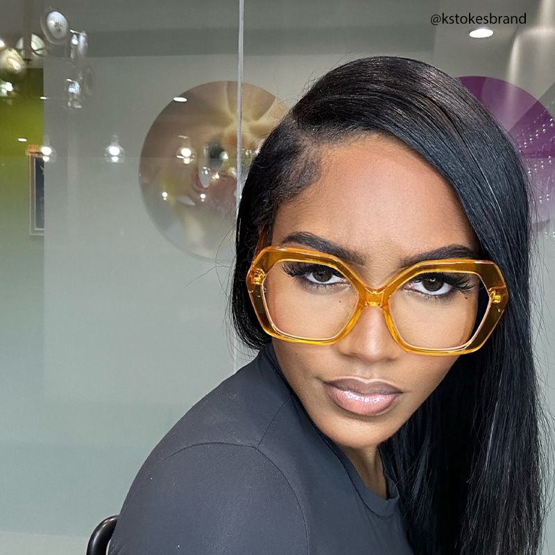 Piper Geometric Earthy-Yellow Glasses | ZEELOOL Canada5