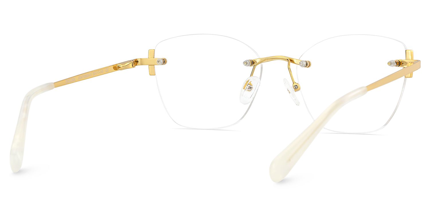 Gold Rectangle Jaxon Glasses with Rimless | ZEELOOL Canada4
