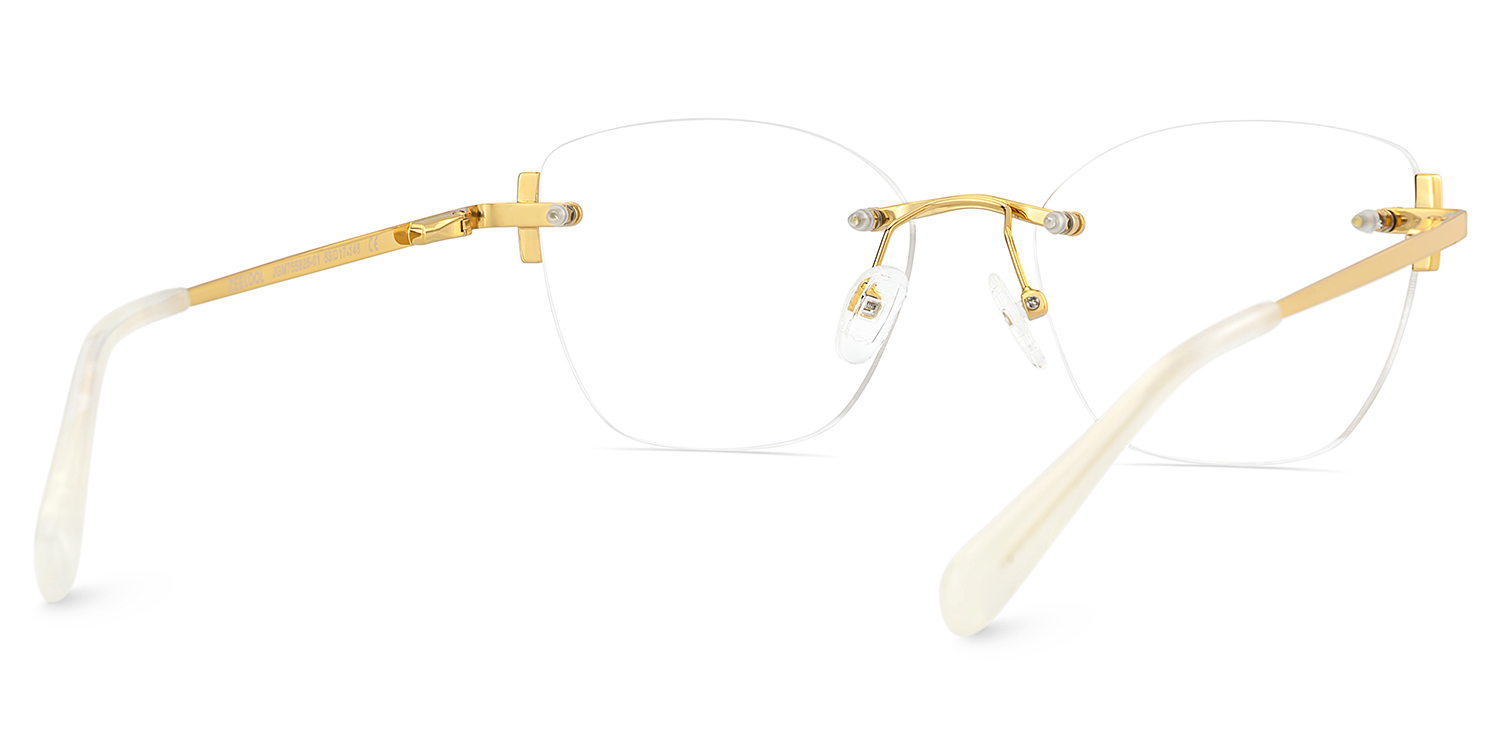 Gold Rectangle Jaxon Glasses with Rimless | ZEELOOL Canada4