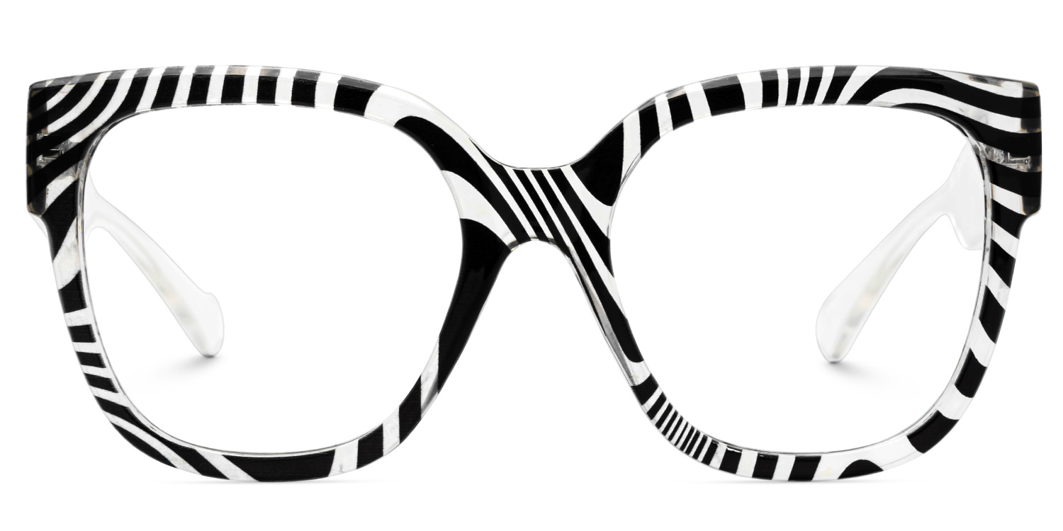 Reineke Square Zebra Print Glasses0