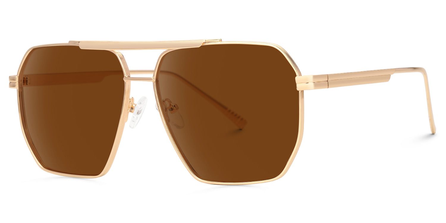 Quintero Aviator Brown Full Rim Sunglasses | ZEELOOL CA1