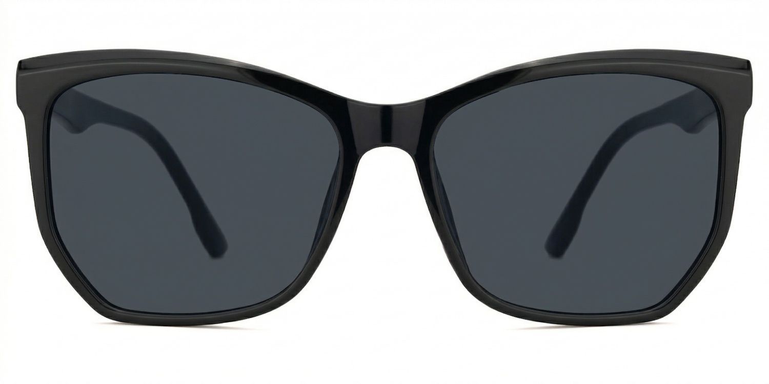 Libby Geometric Black Eyeglasses with Smooth Frames0