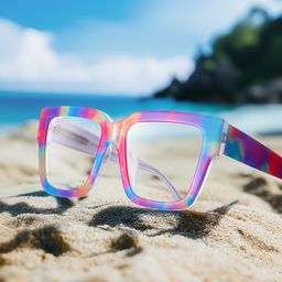 Pop Colorful Rectangle Glasses8