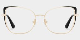 Tessa Cat-Eye Black Gold Glasses1