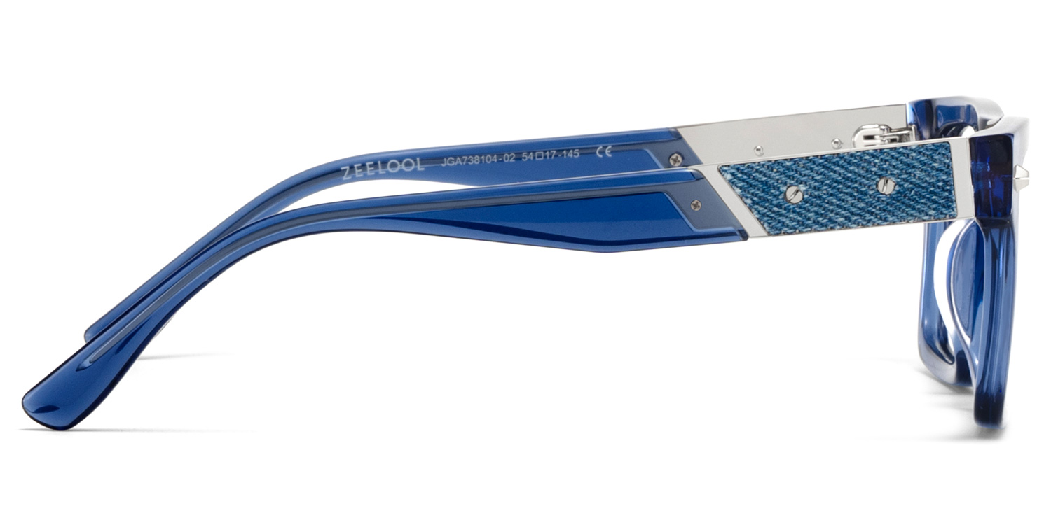 Trent Rectangle Blue Glasses4