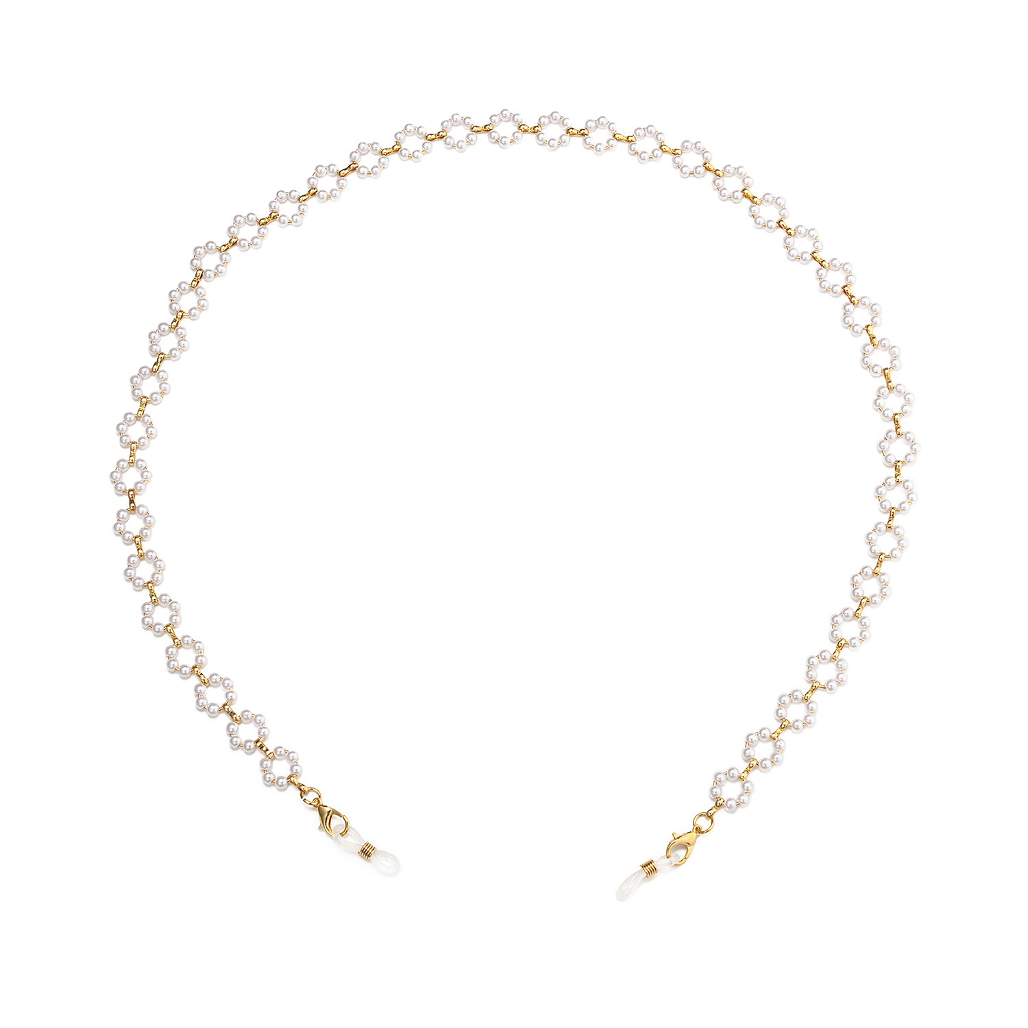 Fashion White Flower Eyeglasses Chains Accessories on Zeelool1