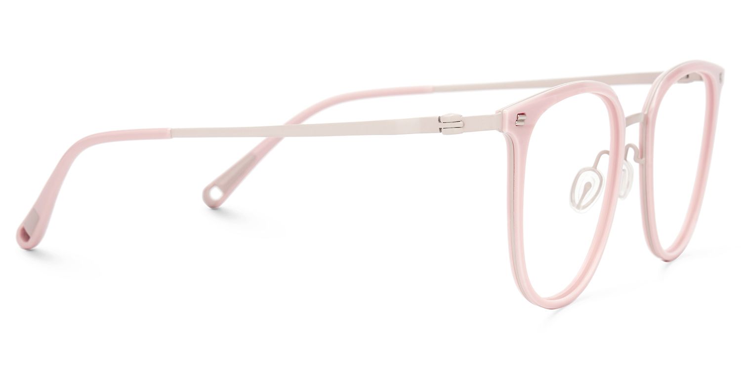 Gilliane Round Pink Glasses Thin Frame | ZEELOOL Canada2
