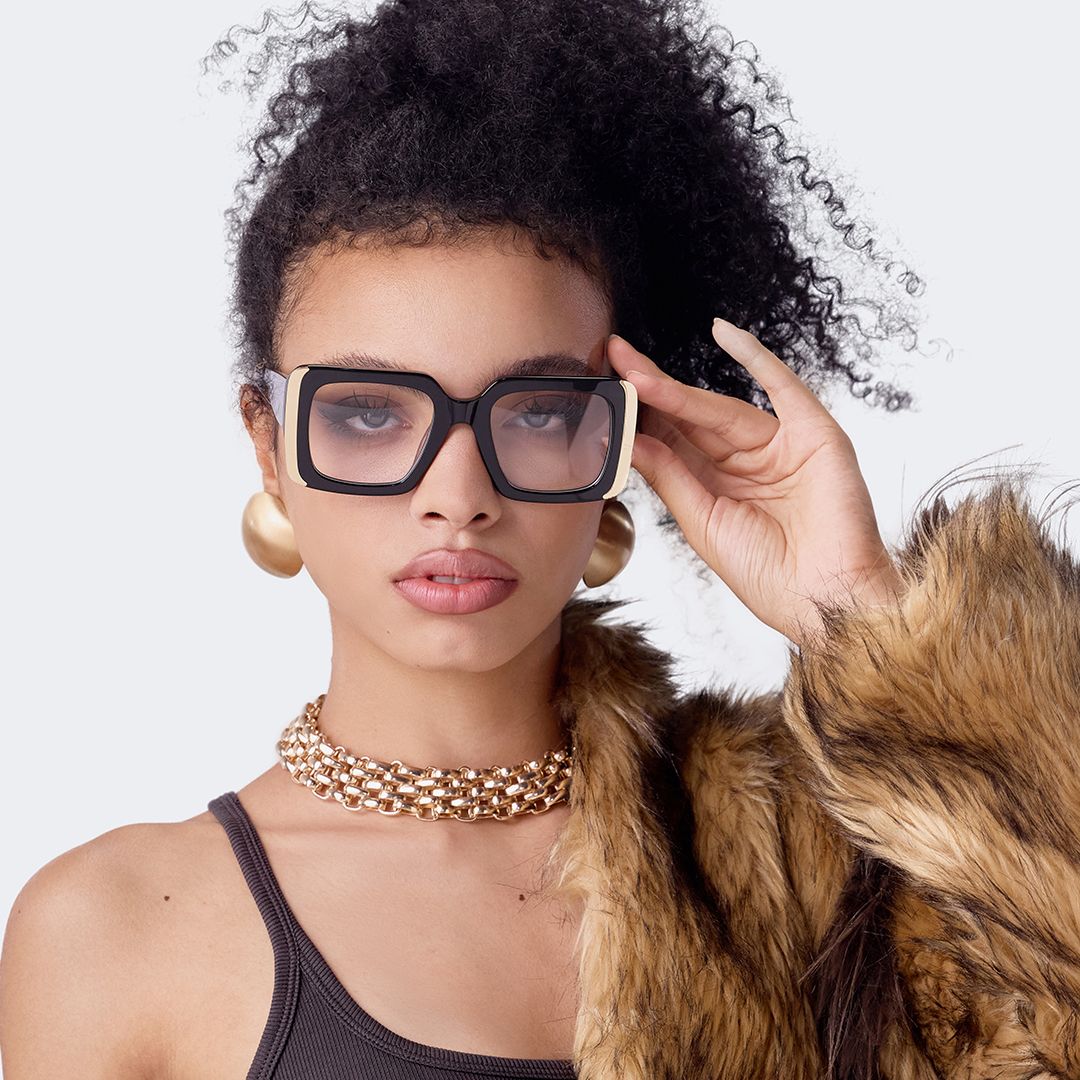 Black Rectangle Eyeglass Frames - Jesse Acetate Frame Glasses5