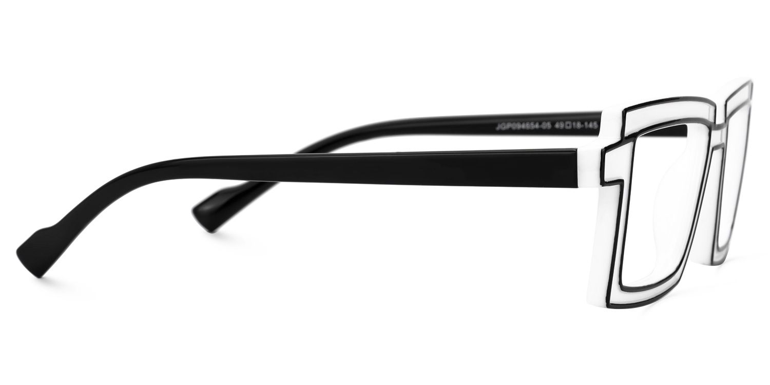 Zephyr White Cyberpunk Rectangle Frame Glasses | ZEELOOL Canada4