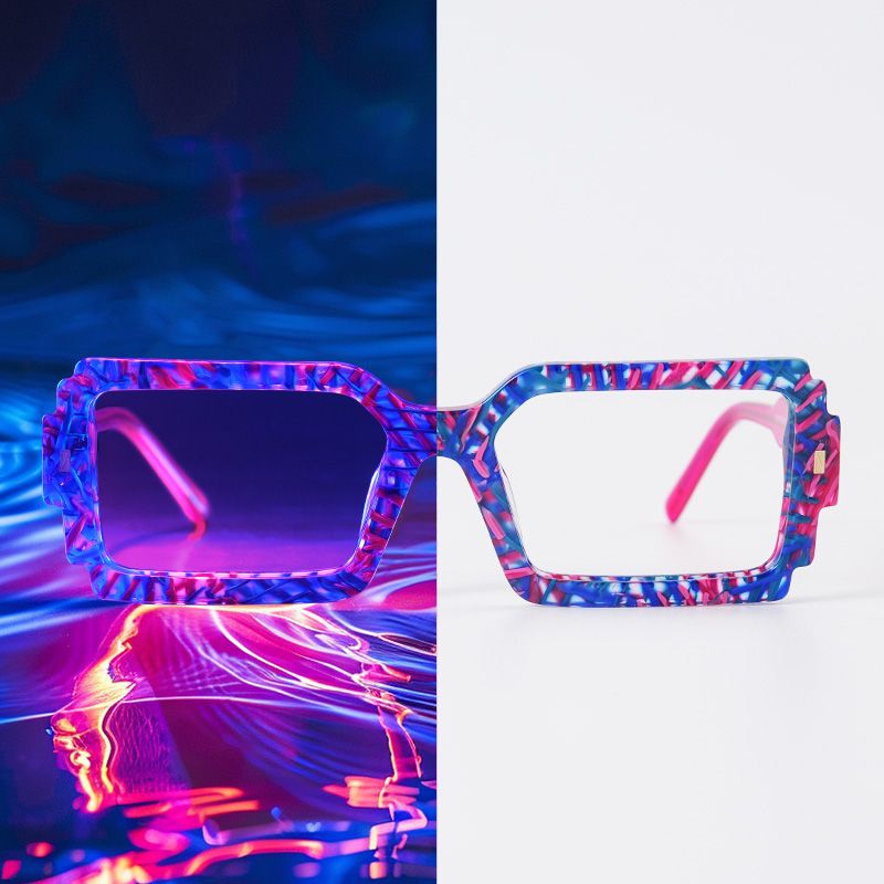 Frederick Bright Color Bold Rectangle Glasses | ZEELOOL Canada5