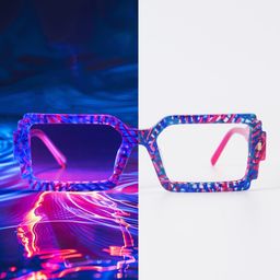 Frederick Blue Rectangle Glasses5