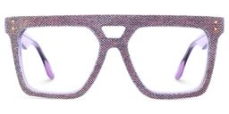 Rubin Purple Denim Square Glasses0