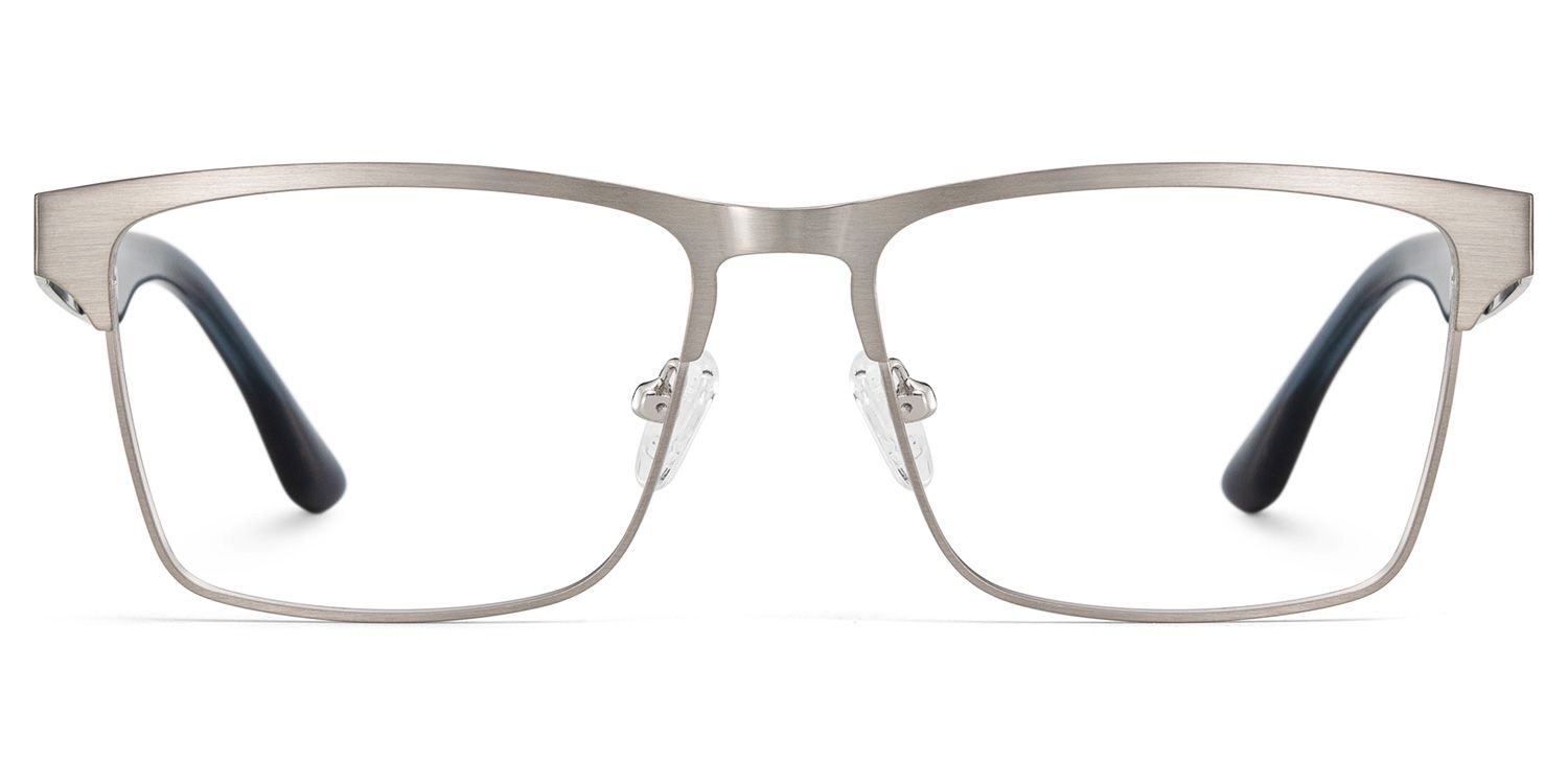 Jasper Eyeglasses in Browline Silver Frame | ZEELOOL Canada1