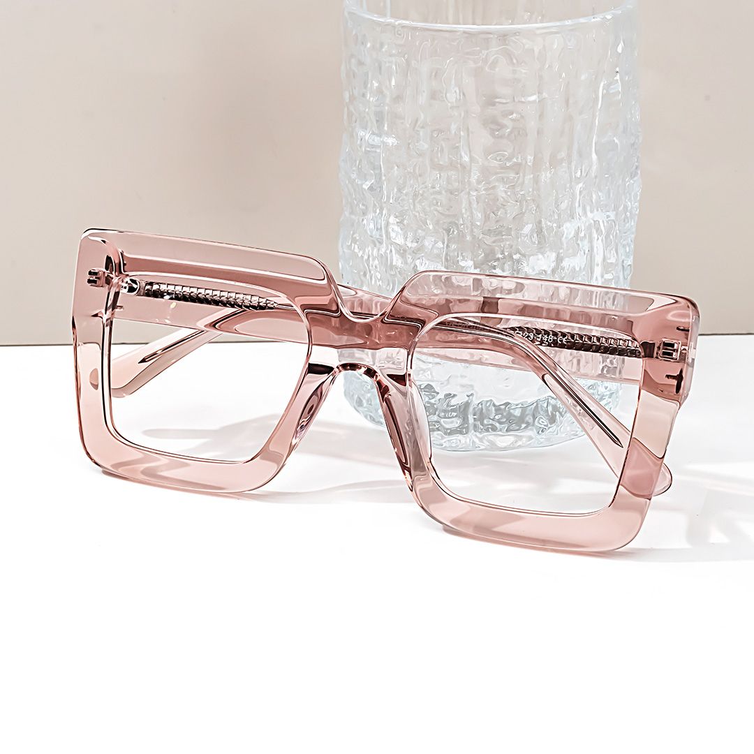 Brandon Beige Eyeglasses and Square Wide Frames0
