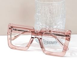 Brandon Square Beige Glasses0