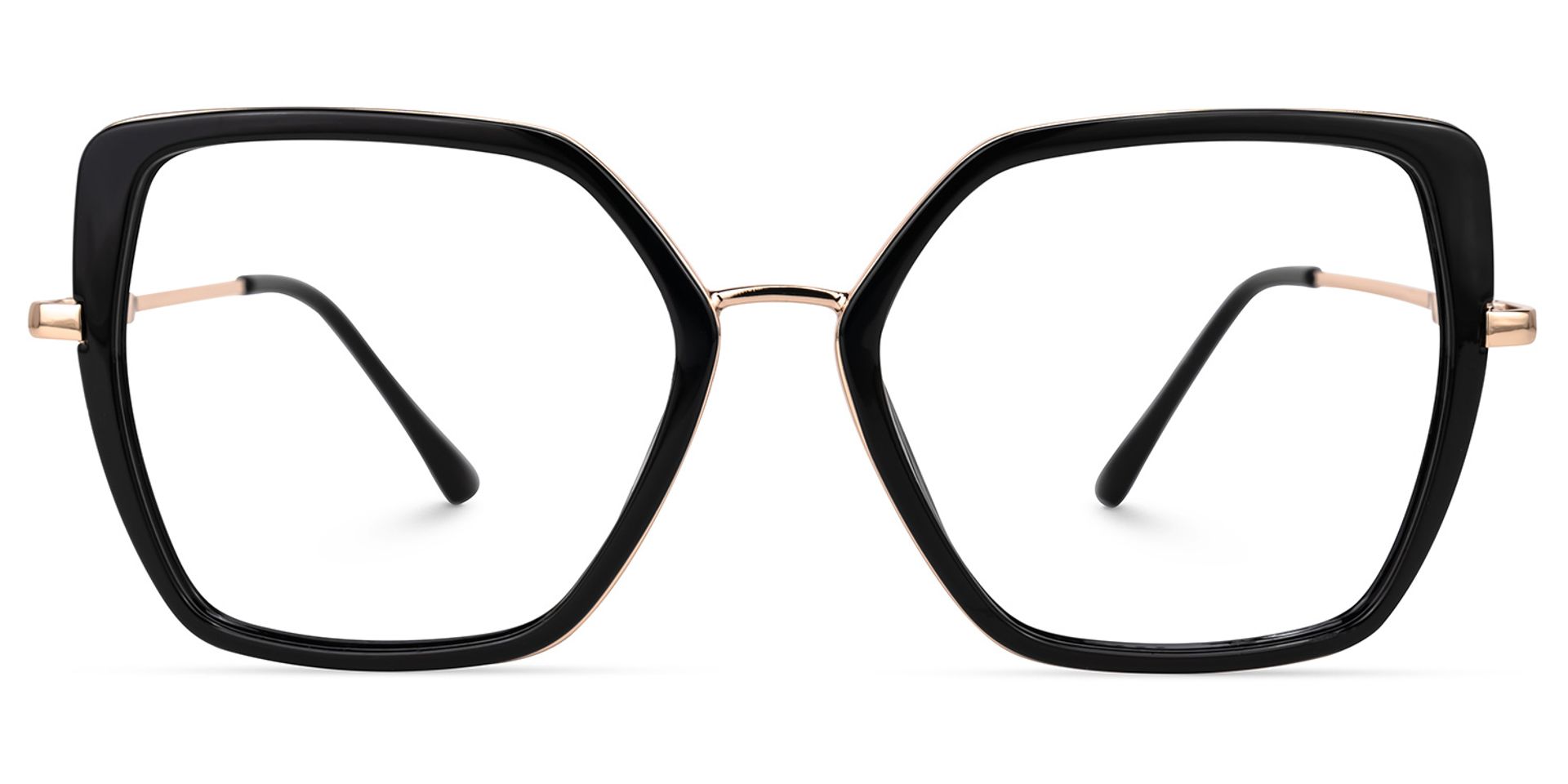 Geometric Keller Black Glasses deals -Zeelool Glasses1