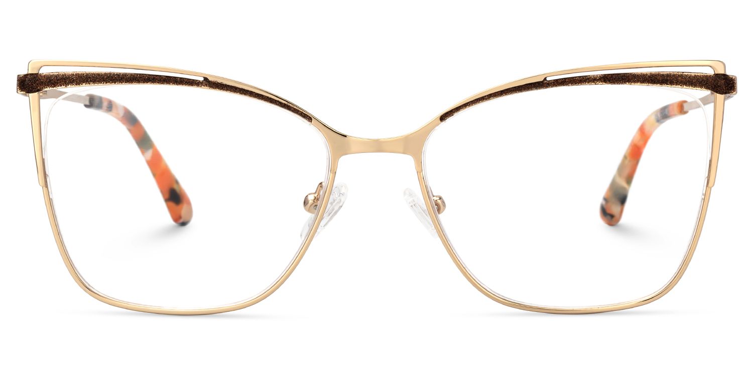 Darian Gold Frame Eyeglasses Men's in Semi-rimless | ZEELOOL Canada0