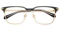 Marshall Rectangle Black Gold Glasses1