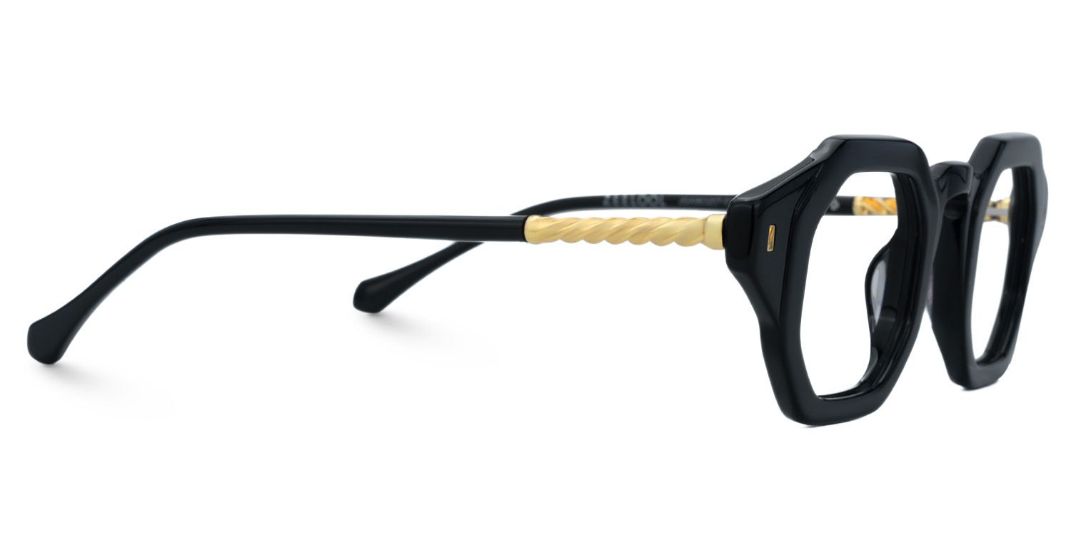 Buy Black Hexagon Shape Glasses Frames Online | ZEELOOL Canada2