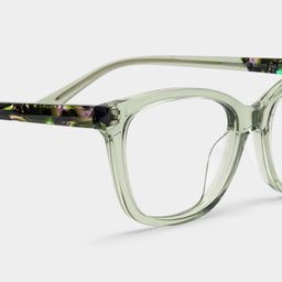 Cassia Green Rectangle Glasses5