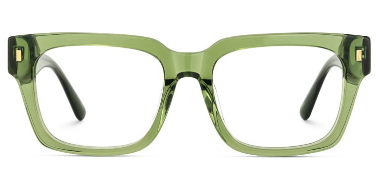Fulford Rectangle Green Glasses