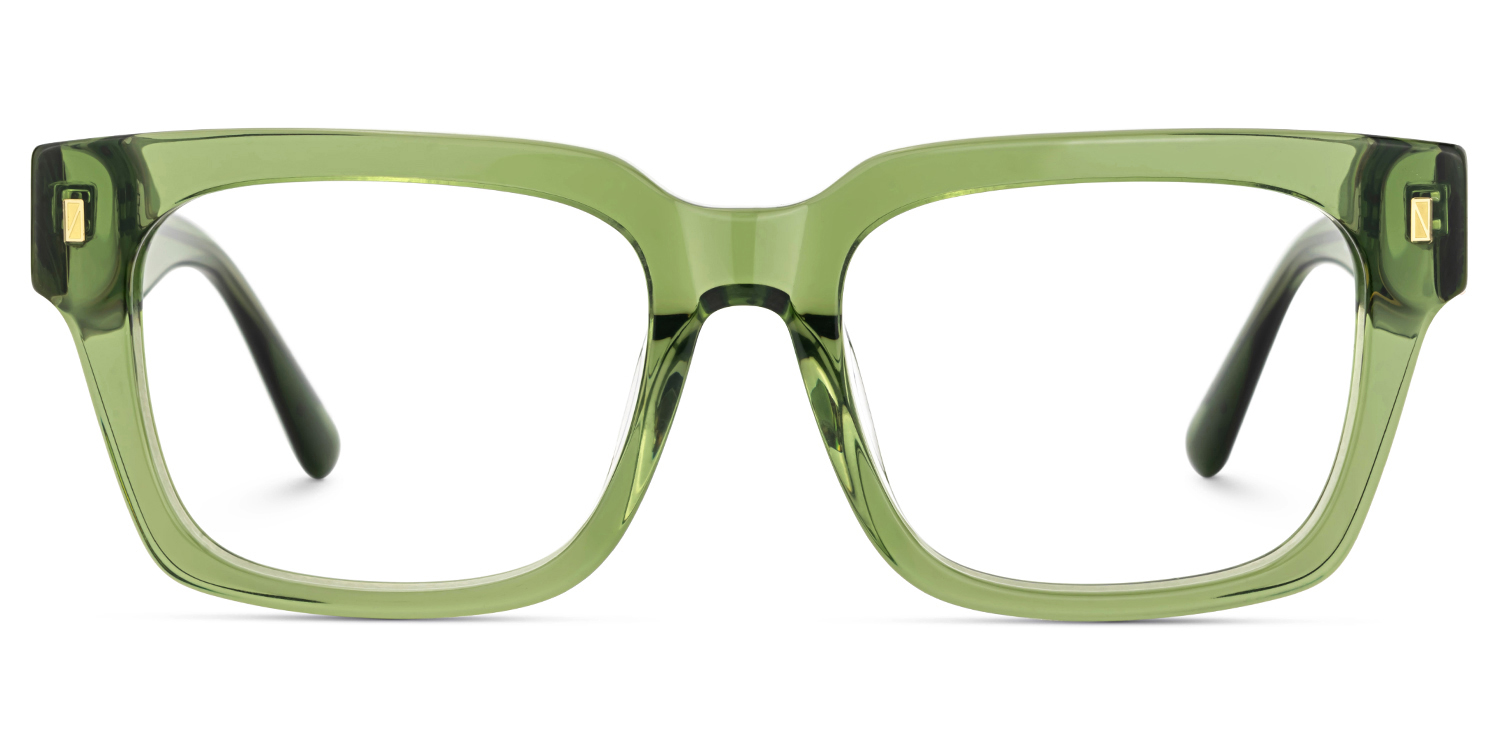 Fulford Rectangle Green Glasses