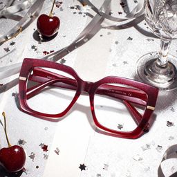 Mavis Square Red Glasses0