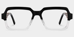 Jack Rectangle Black & Clear Glasses2