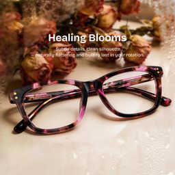 Tyler Pink Tortoise Square Glasses0