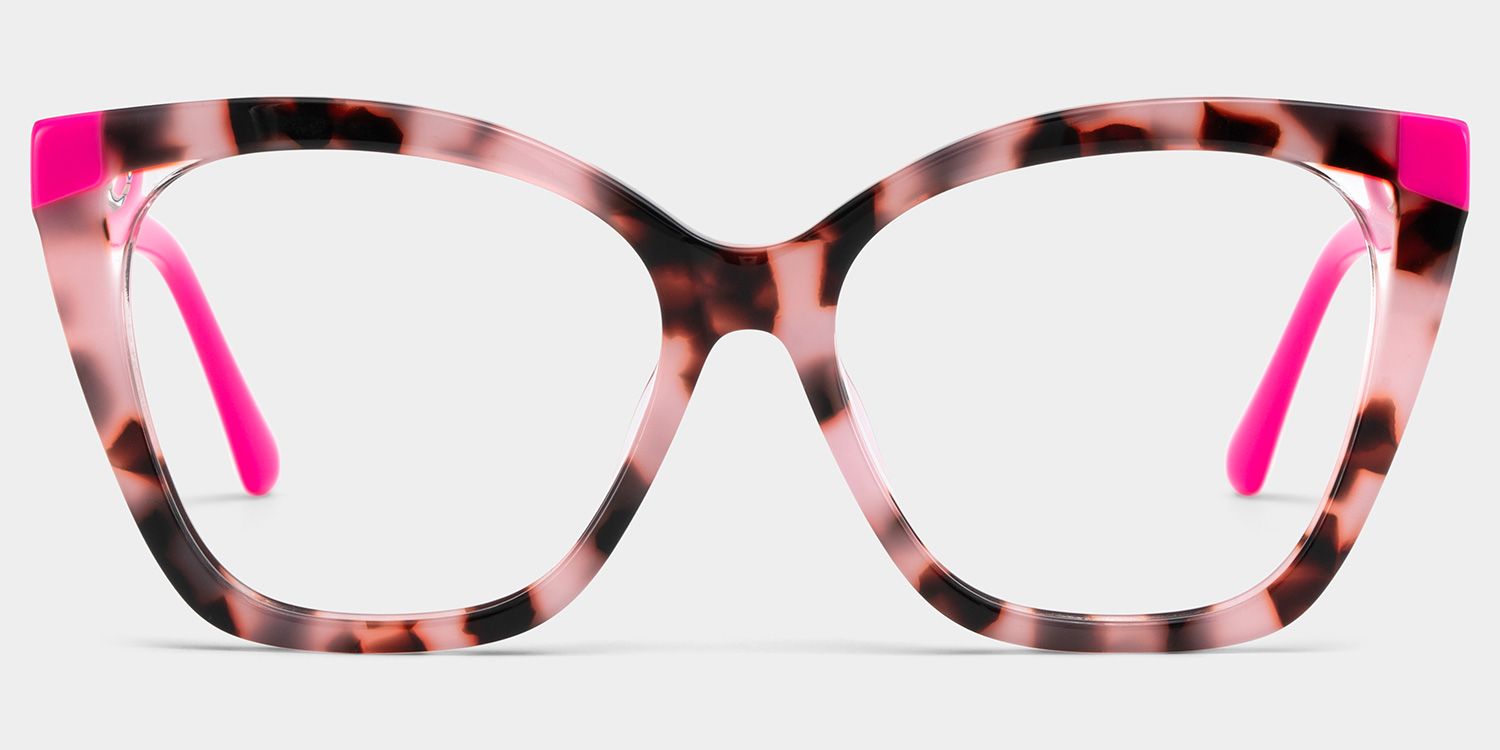 Kira Pink Tortoise Frame Glasses with Butterfly Frame Online | ZEELOOL Canada2