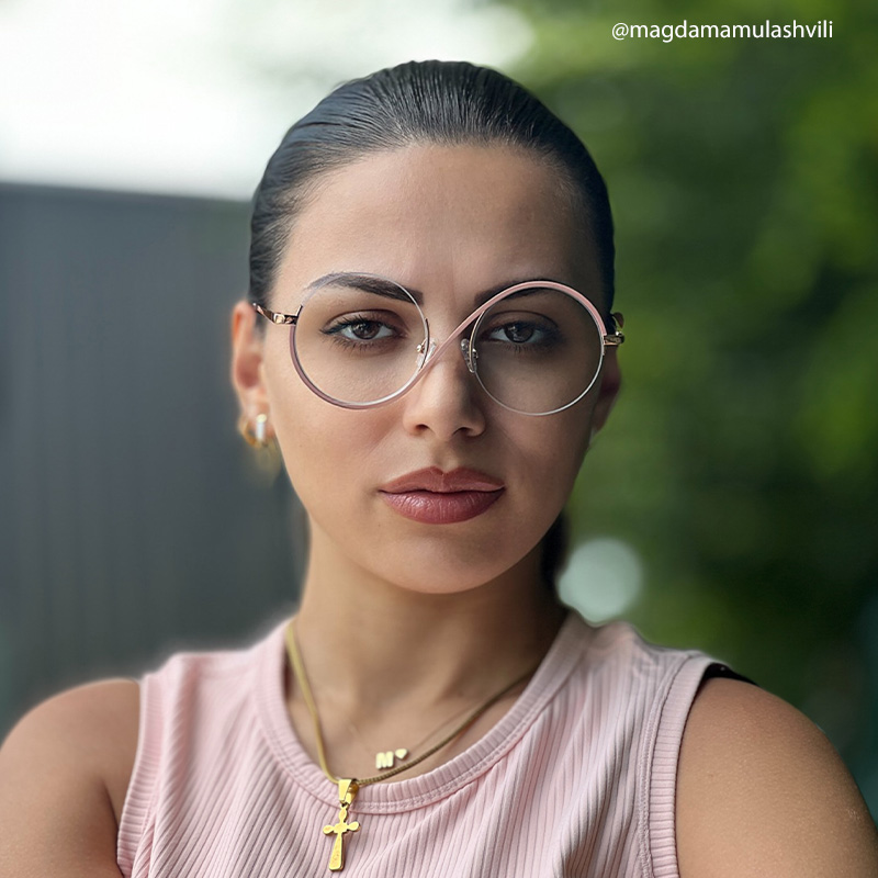 Flozif Round Pink Glasses5