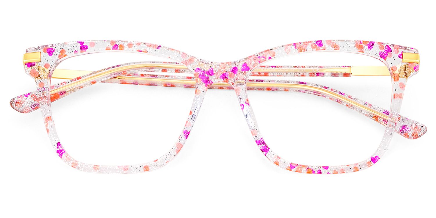 Eliot Rectangle Eyewear with Pink2