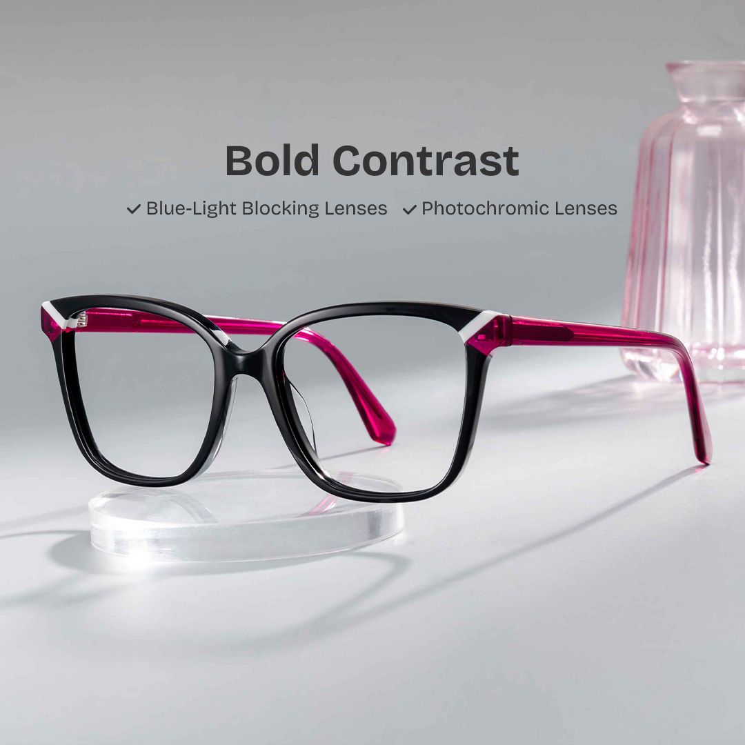 Thin Black Glasses Frame with Square Shape0