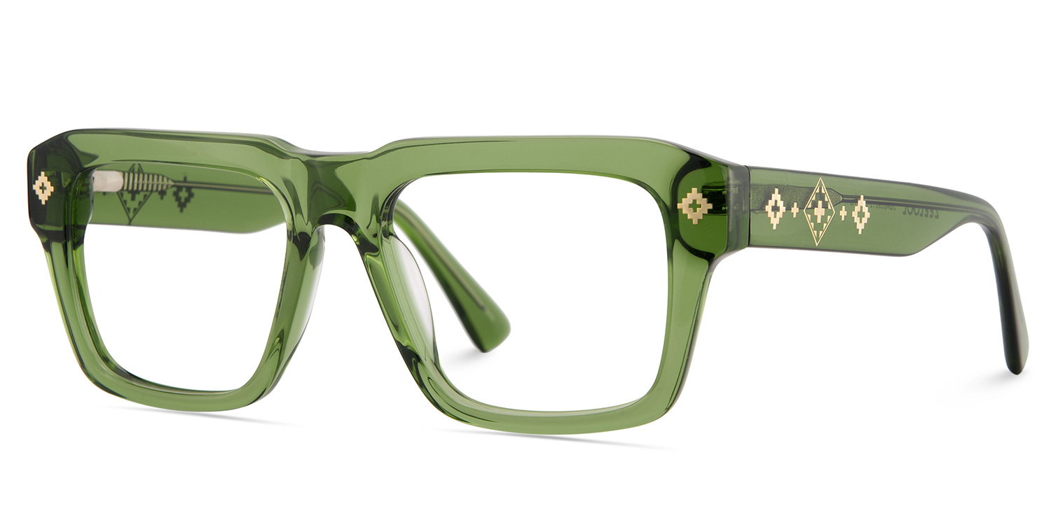 Ramdass Green Rectangle Prescription Glasses | ZEELOOL Canada3