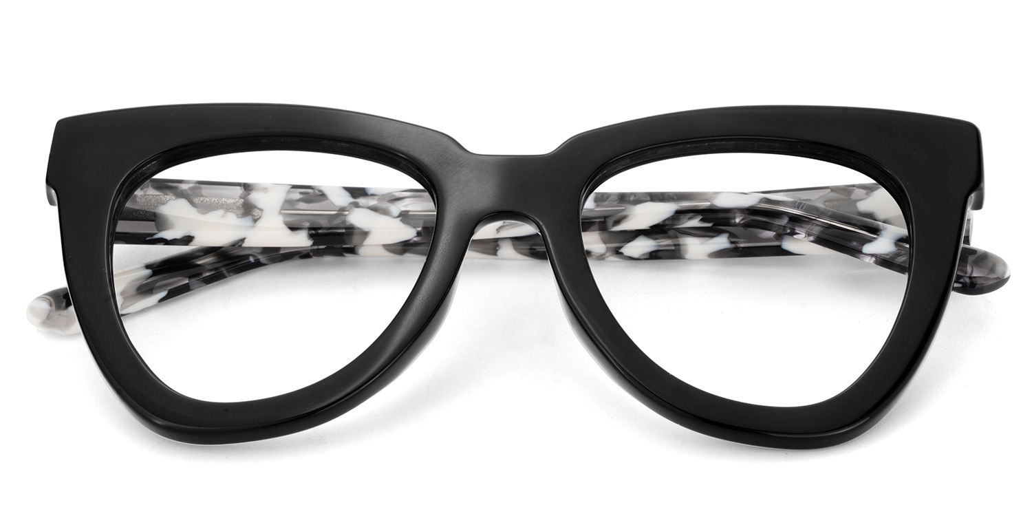 Yaser Cateye Black Glasses2
