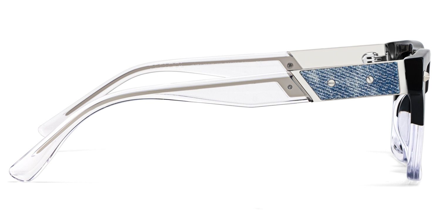 Trent Eyeglasses in Rectangle Black Clear Frame | ZEELOOL Canada4