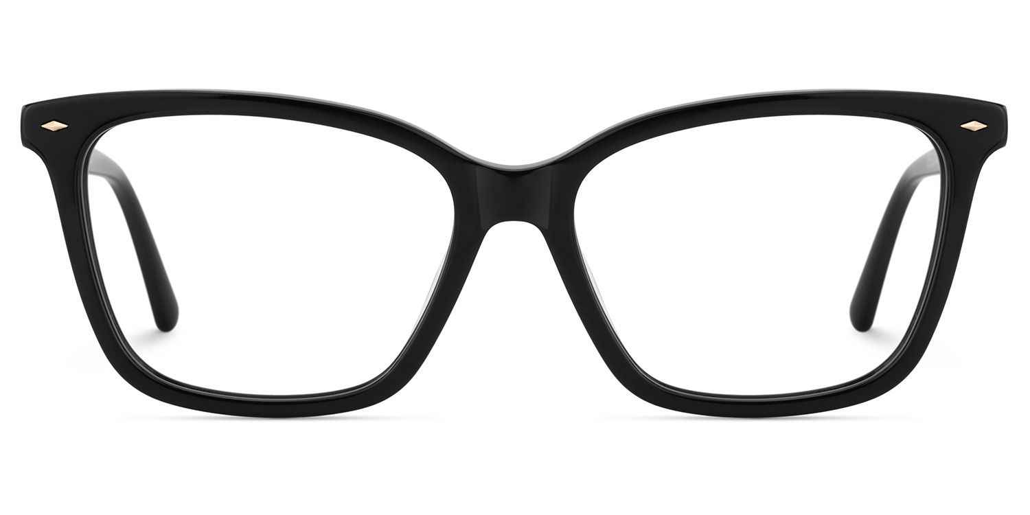 Theo Acetate Black Frame Glasses with Square Shape | ZEELOOL Canada1