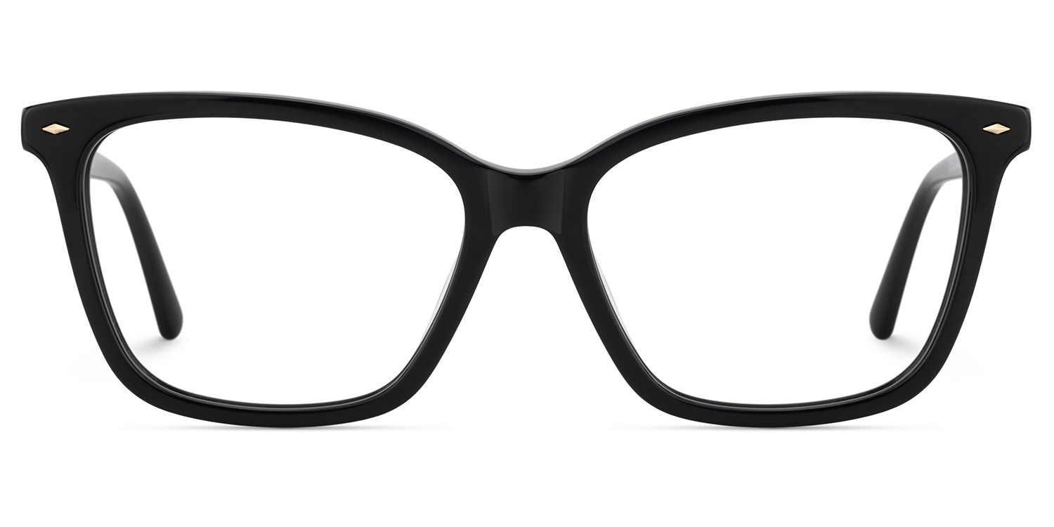 Theo Acetate Black Frame Glasses with Square Shape | ZEELOOL Canada1