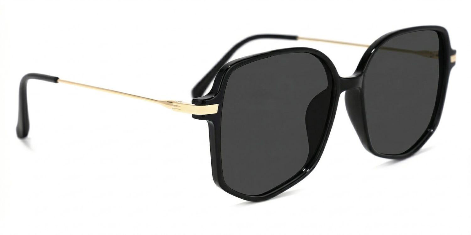 Payton Geometric Black Sunglasses for Women & Men | ZEELOOL CA2