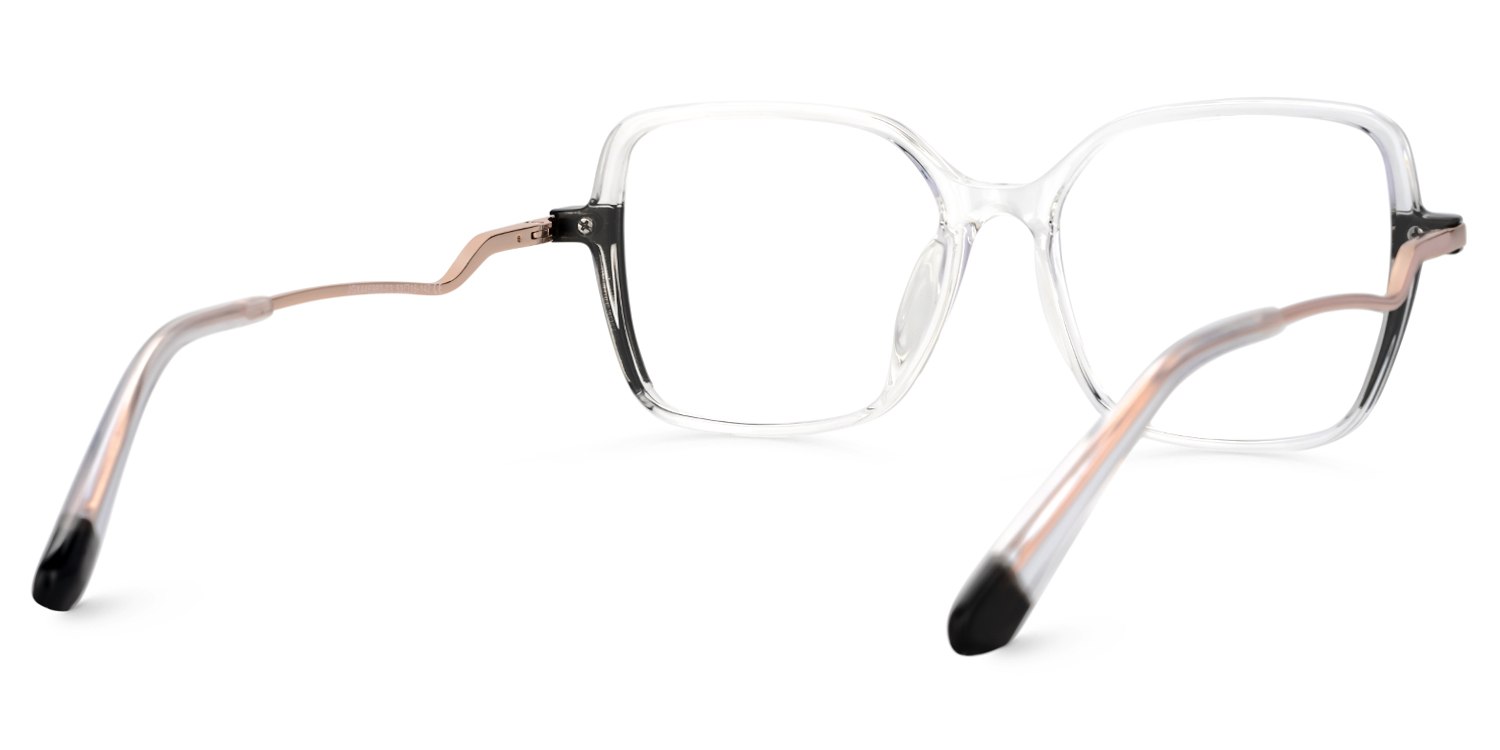 Rendon thin black crystal eyeglass frames in Square Design | ZEELOOL Canada3