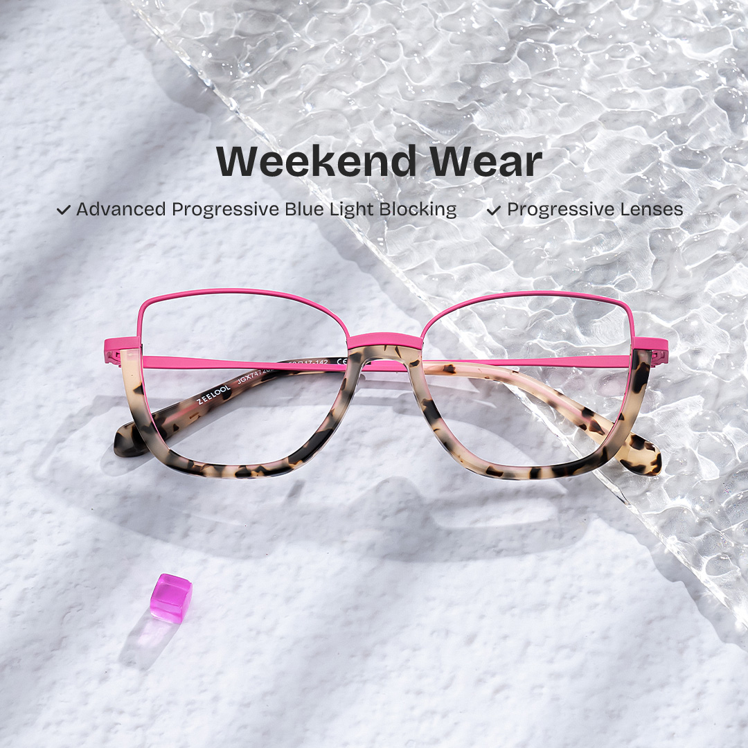 ZEELOOL Coleman Square Pink Tortoise Glasses